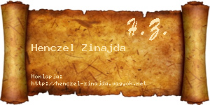 Henczel Zinajda névjegykártya
